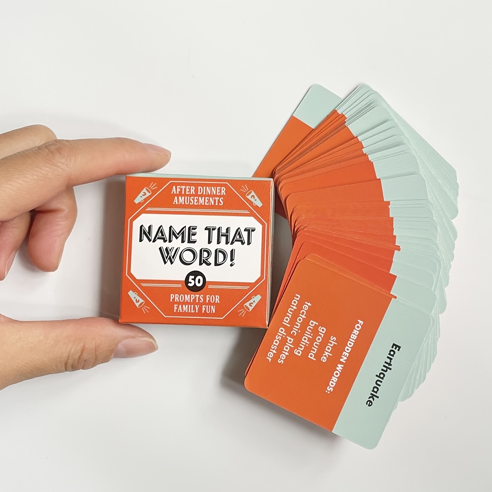 

1 Deck Name That Word Card Game - 50 For Fun Family Activities, Card Stock Material, Entertainment