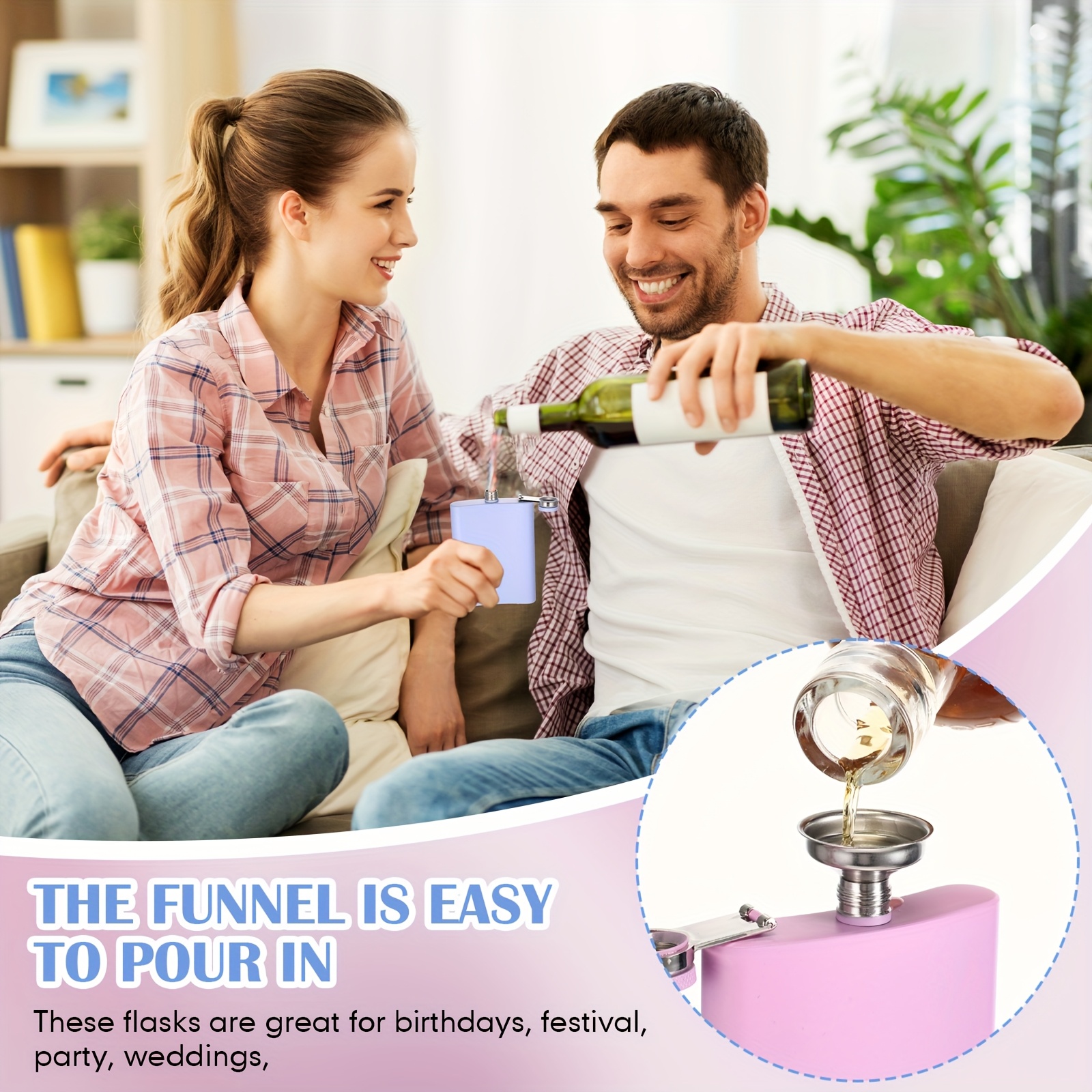 Joyzan Pocket Hip Flask, Stainless Steel Leak Proof