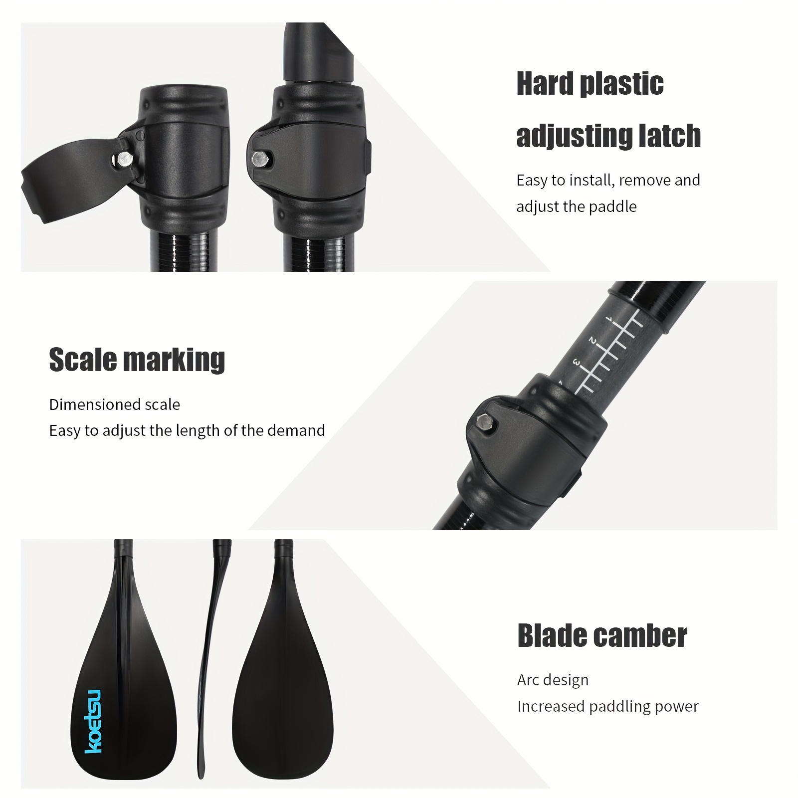 4-Section Quick-Release Paddle for Kayak & SUP