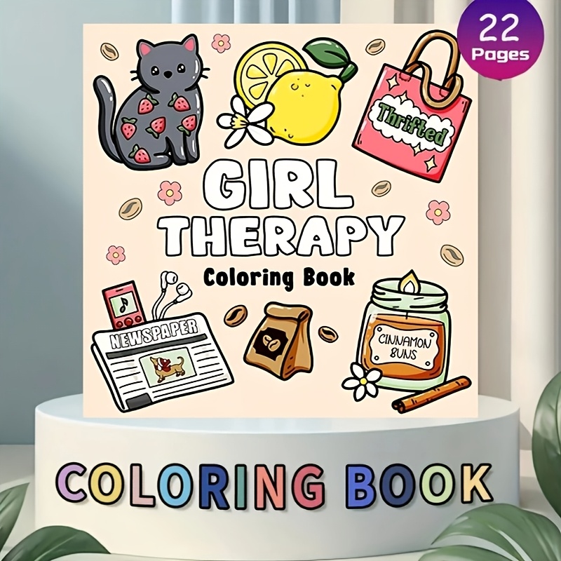 

Cute Cat Relax Coloring Book - 22 Pages, Anxiety Reduction & Emotional Release For Adults And Teens - Perfect Gift For Christmas, Valentine's Day & Holidays