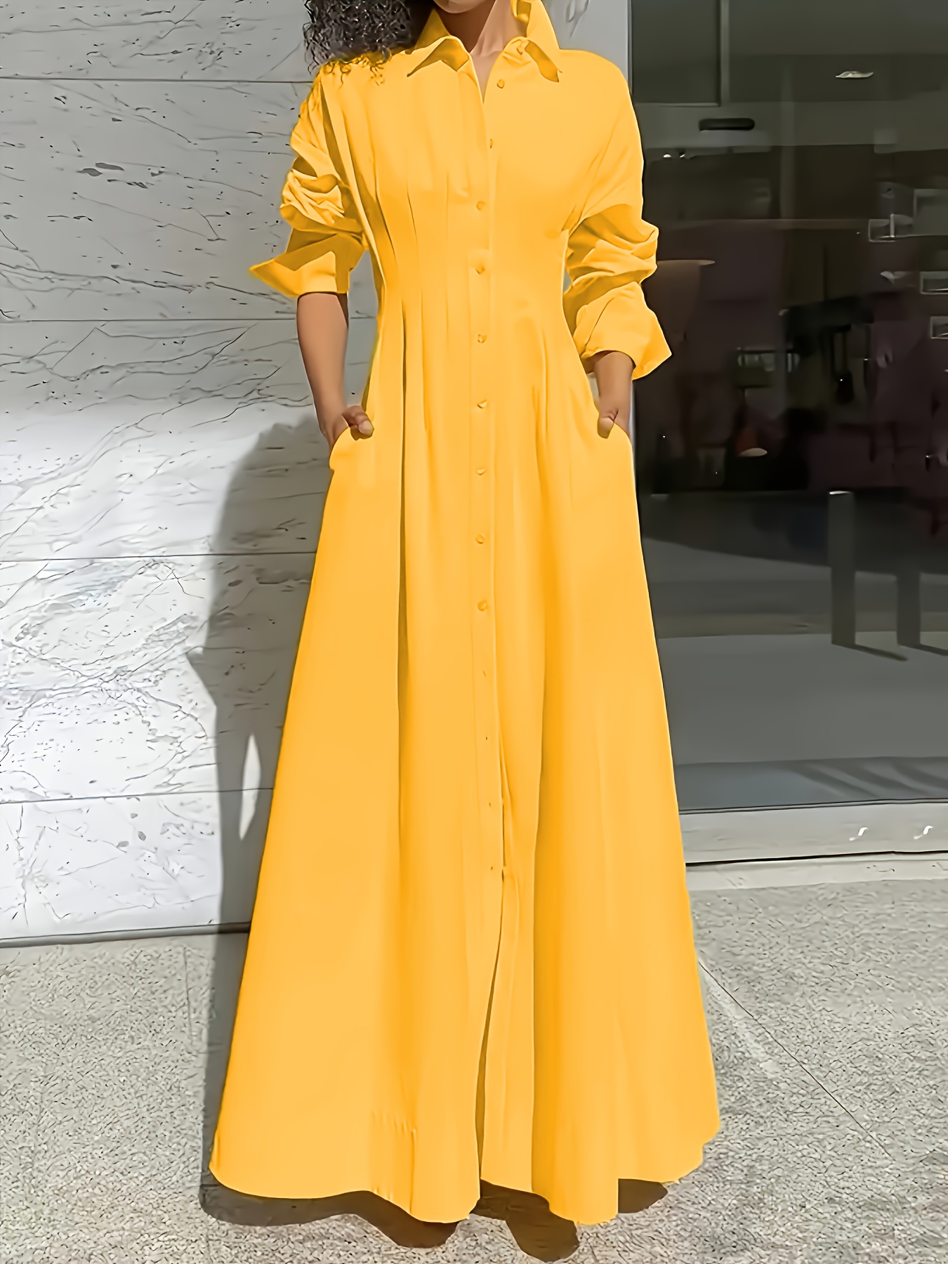 womens french inspired elegant a line maxi dress long sleeve