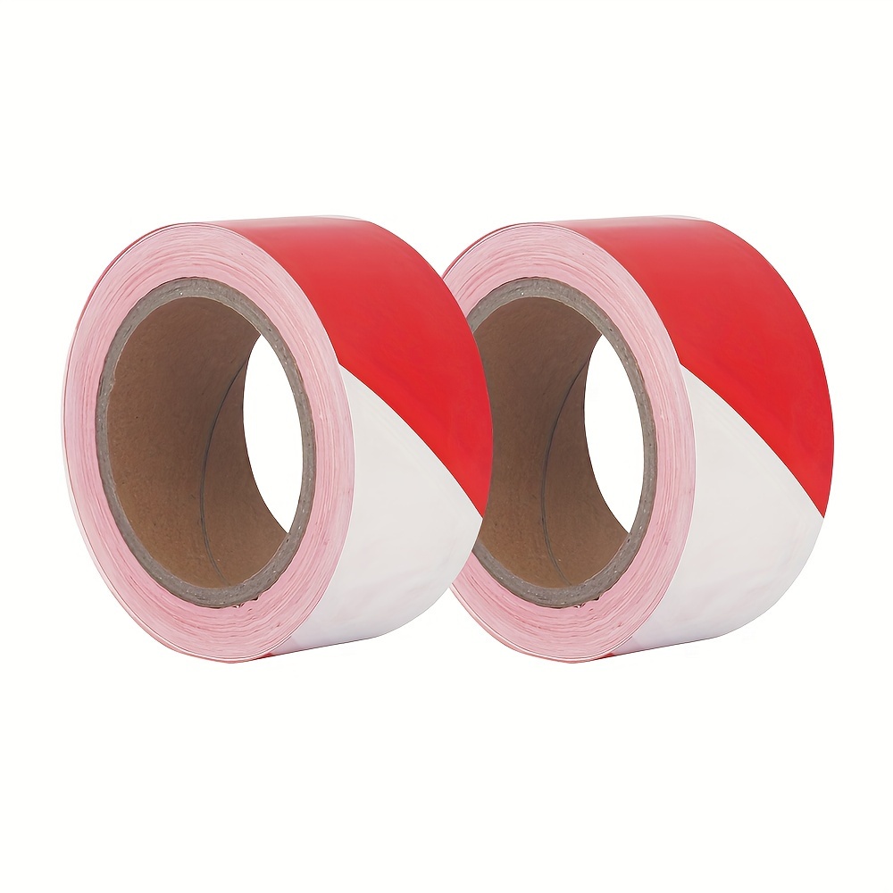 1/2/4pcs Red And White Warning Caution Tape, 5cm*100m Non-adhesive Barrier Tape Suitable For Hazardous Building Warning