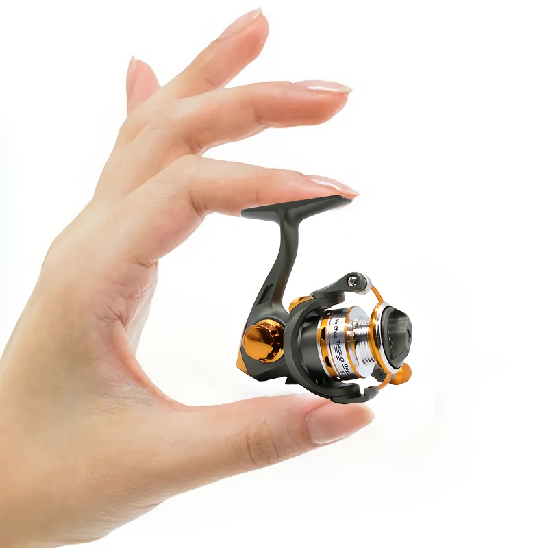 

1pc Rooblinos Th Mini Fishing Reel, Lightweight Ice Fishing Gear With Metal Alloy Gear Disc, Pa Nylon Body, Stainless Steel Bearings