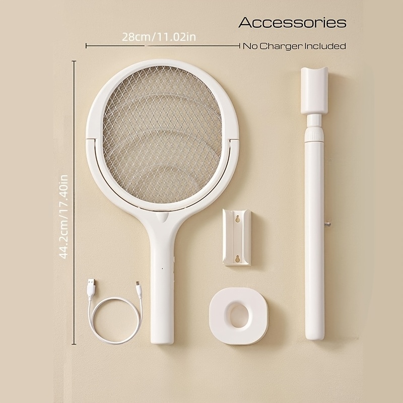2 in 1 6 in 1 1pc rotating head rechargeable mosquito swatter with telescopic extension rod electric fly swatter racket insect repellent racket indoor insect and fly repellent device insect and fruit fly repellent device Product details 2
