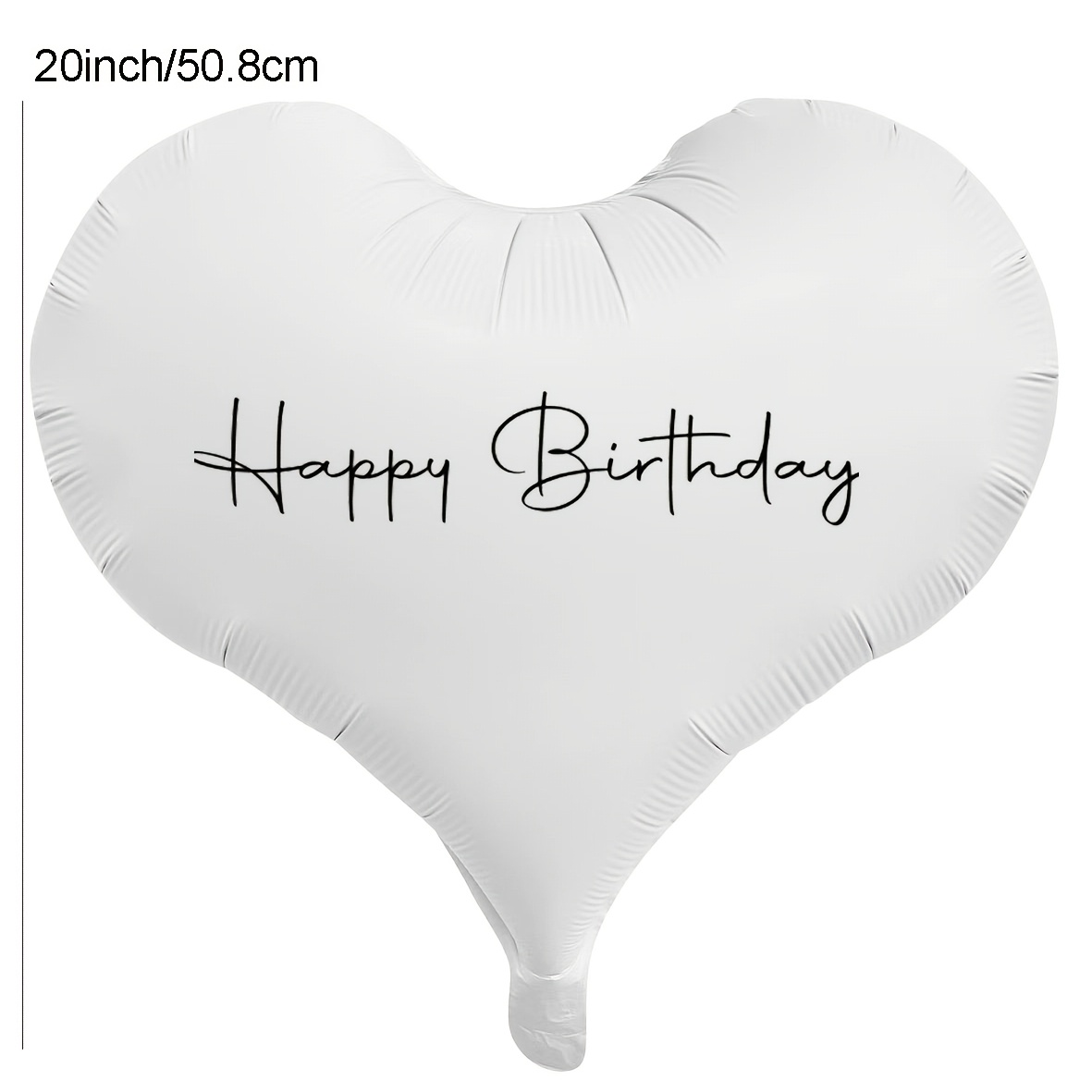 Image of 20-inch White Heart-shaped Aluminum Film Balloon Birthday Sticker Set Camping Theme Party Decoration Graduation Bride Gift Party Background Decoration Wedding Birthday Party Decoration Supplies