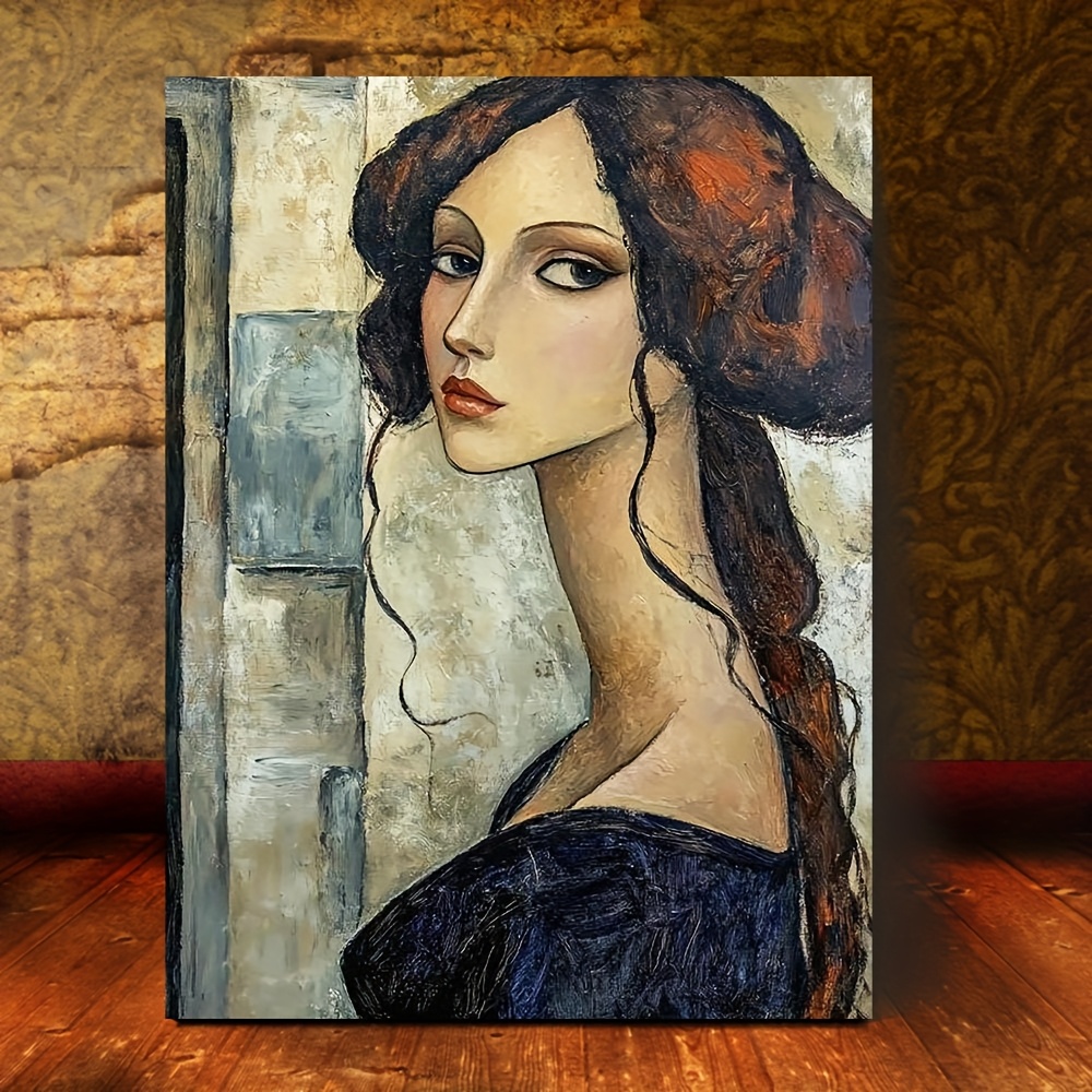 TEMU 2d Flat, Modigliani Wall Art - Vintage Italian Elegant Female Figure Suitable For Modern & Traditional Decor, Warm- /, Frame Options Available