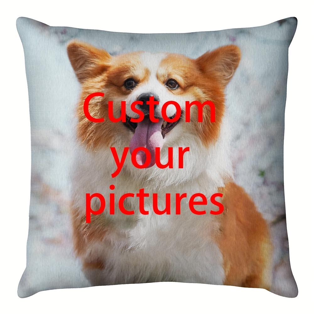 

Custom Dog Pillow - Personalized Family Photo Gift, Single-sided Print, 18x18 Inches - Perfect For Sofa & Bedroom Decor, Zip Closure, Hand Wash Only