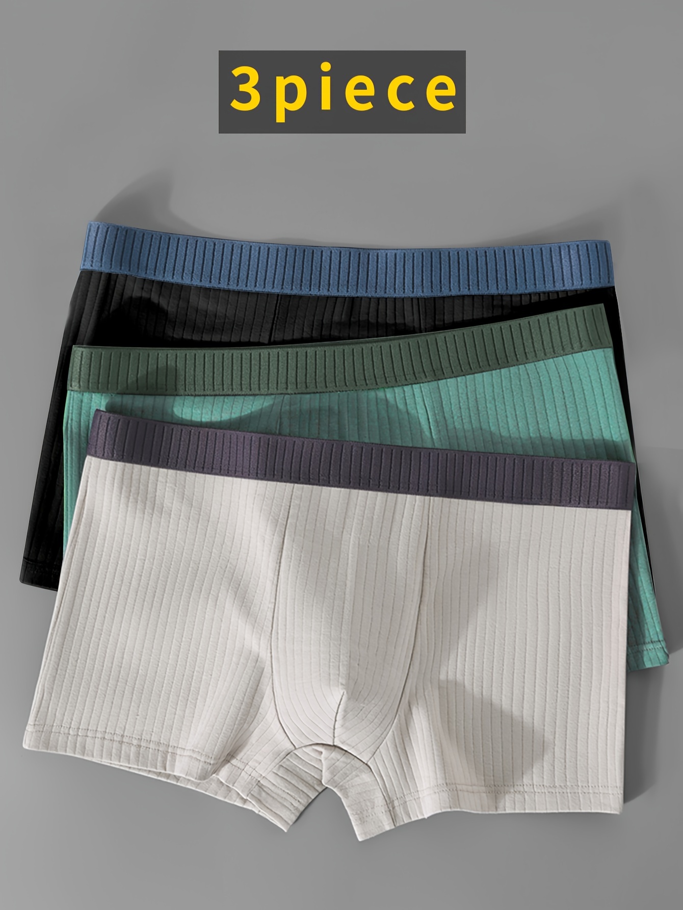Men's 'hello' Print Fashion Striped Cotton Boxer Briefs - Temu