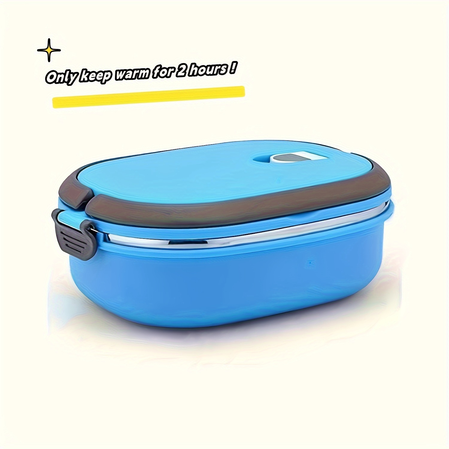 

1pc Lunch Box, Hot Lunch Box With Lid, Portable Stainless Steel Lunchbox, Heat Insulation, Food Container, Leak-proof Food Storage Container, Keep Food Warm, For Office And Picnic, Kitchen Supplies
