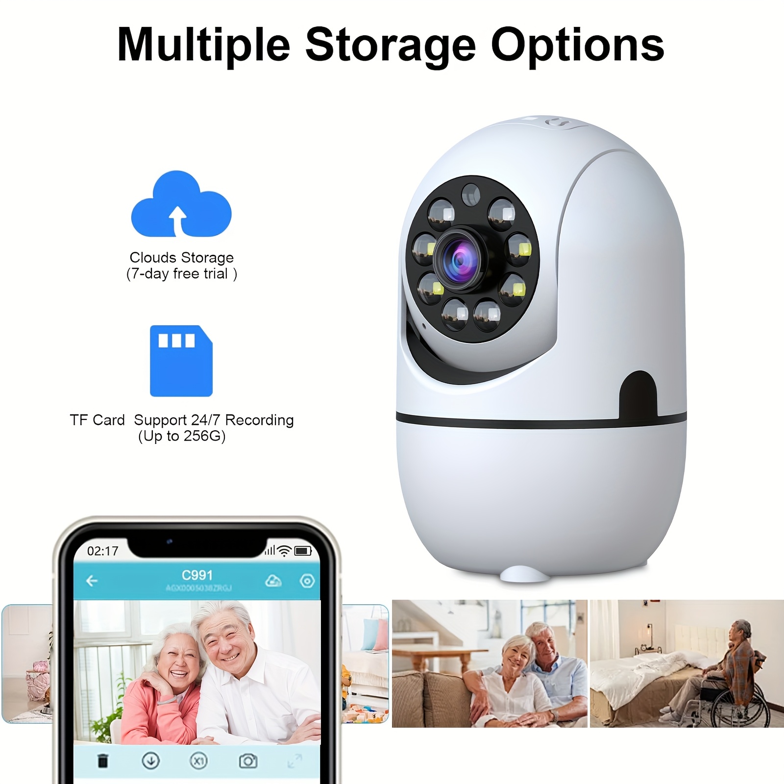 4pcs Wireless Security Camera Indoor with 355° Pan & Tilt, Night Vision, Motion Detection, 2-Way Talk, Baby/Pet Monitor, 2.4/5G WiFi, Support Cloud & Max. 256G SD Stroage, Alexa Compatible 15 4pcs Wireless Security Camera Indoor with 355° Pan & Tilt, Night Vision, Motion Detection, 2-Way Talk, Baby/Pet Monitor, 2.4/5G WiFi, Support Cloud & Max. 256G SD Stroage, Alexa Compatible