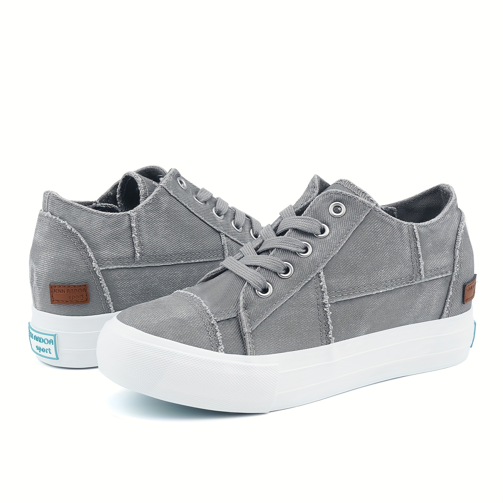 Casual Sneakers Zipper Wedge Sneakers Canvas Shoes For Women Lallc