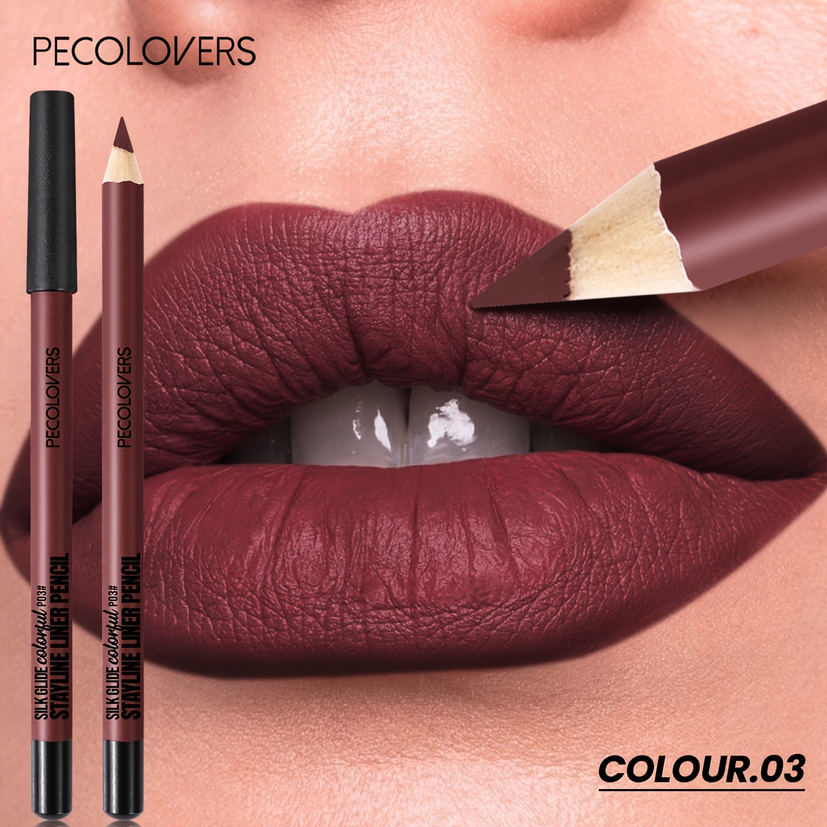 Image of Waterproof Lip Liner Suitable For - Waterproof & Sweat-proof Lip Pencil, No Smudge, No Bleeding/cup Staining, Long-lasting Matte, Easy To Apply Lip Liner For Lipstick, Gloss, Liquid Lipstick