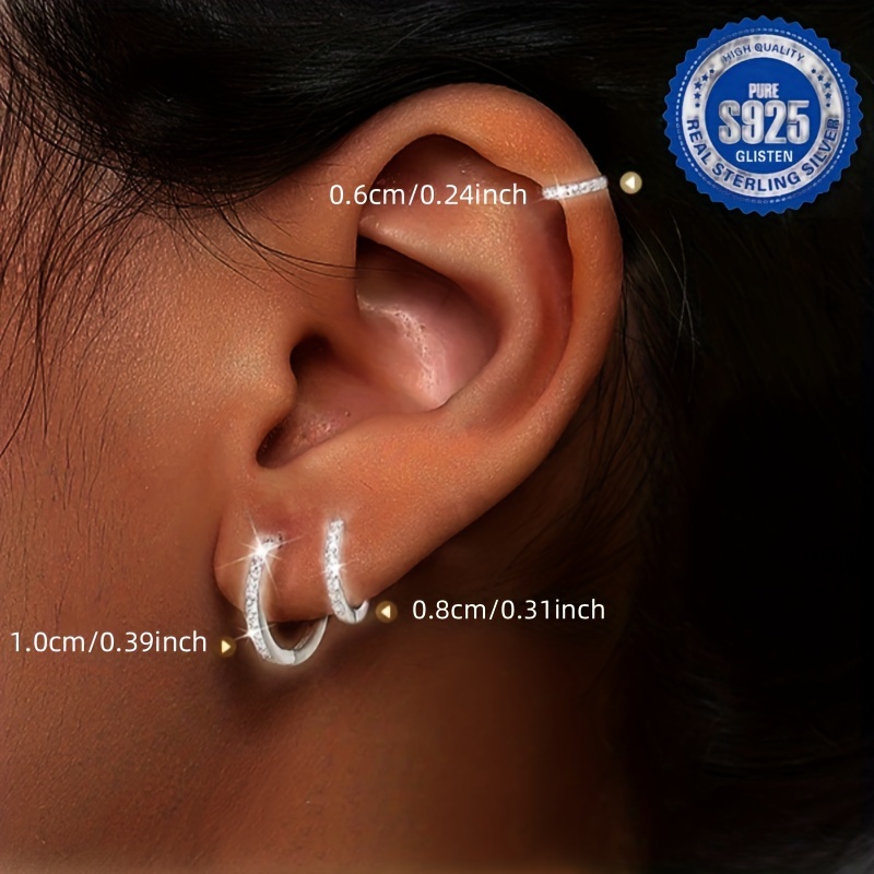 

A Pair Of Earrings In 2pcs And 3 Sizes, Featuring A Vintage Style With Synthetic Zirconia Stones, Elegantly , Suitable For Women, Hypoallergenic Earrings For And Party Wear.