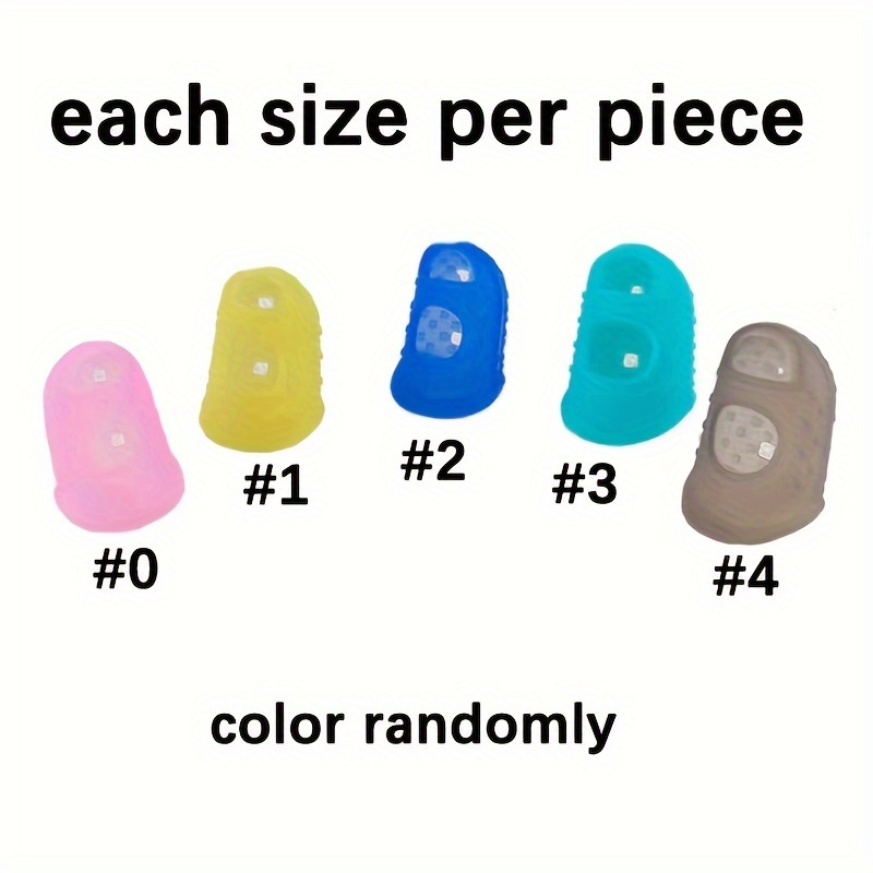 5pcs Breathable Silicone Thimbles - Multicolor, Protective Finger Sleeves for DIY Crafts & Sewing Accessories