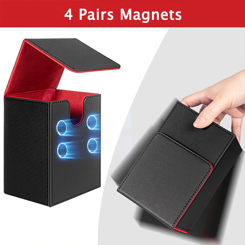 4 Pack Card Deck Box, PU Leather Magnetic Closure