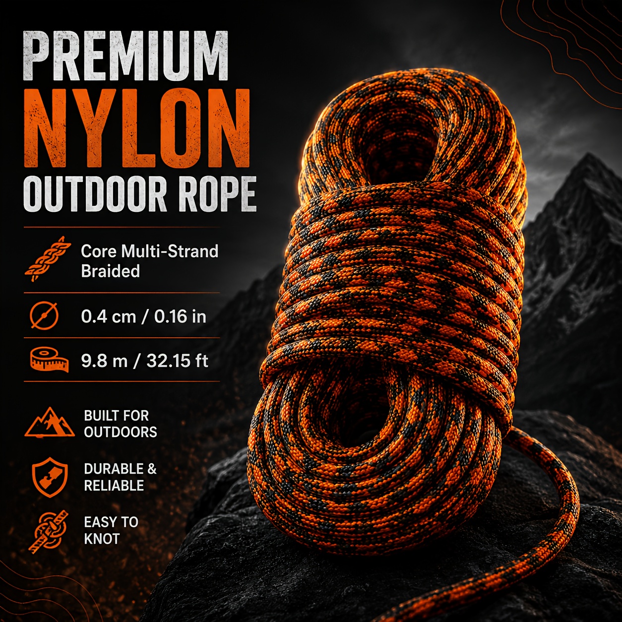 TEMU Multi-functional Outdoor Rope, 1 Roll Of Rope, Sun-resistant And Wear-resistant Rope, Rope For Camping And Hiking, Easy To Cut, Foldable,