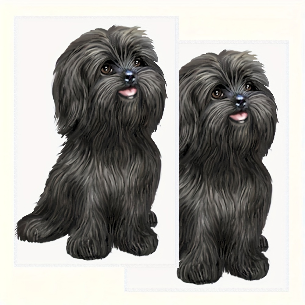 

2pcs Shih Tzu Kitchen Towels - Soft, Absorbent Polyester Dish Cloths With Cute Black Dog Design, Perfect For Cooking & Cleaning, Ideal Holiday Gift, 16x24 Inches