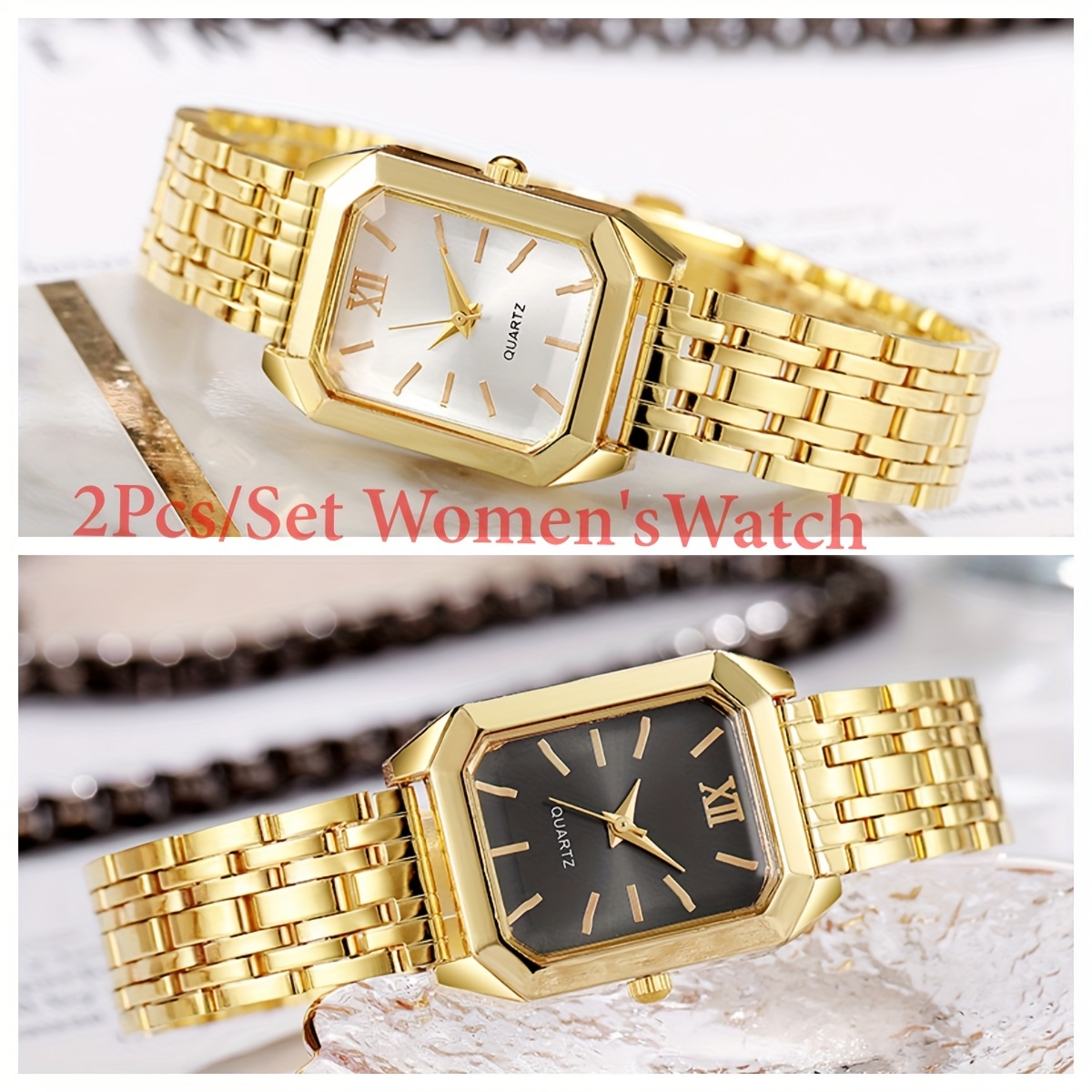 stylish elegant three color alloy womens watch set temu - Temu display picture 3
