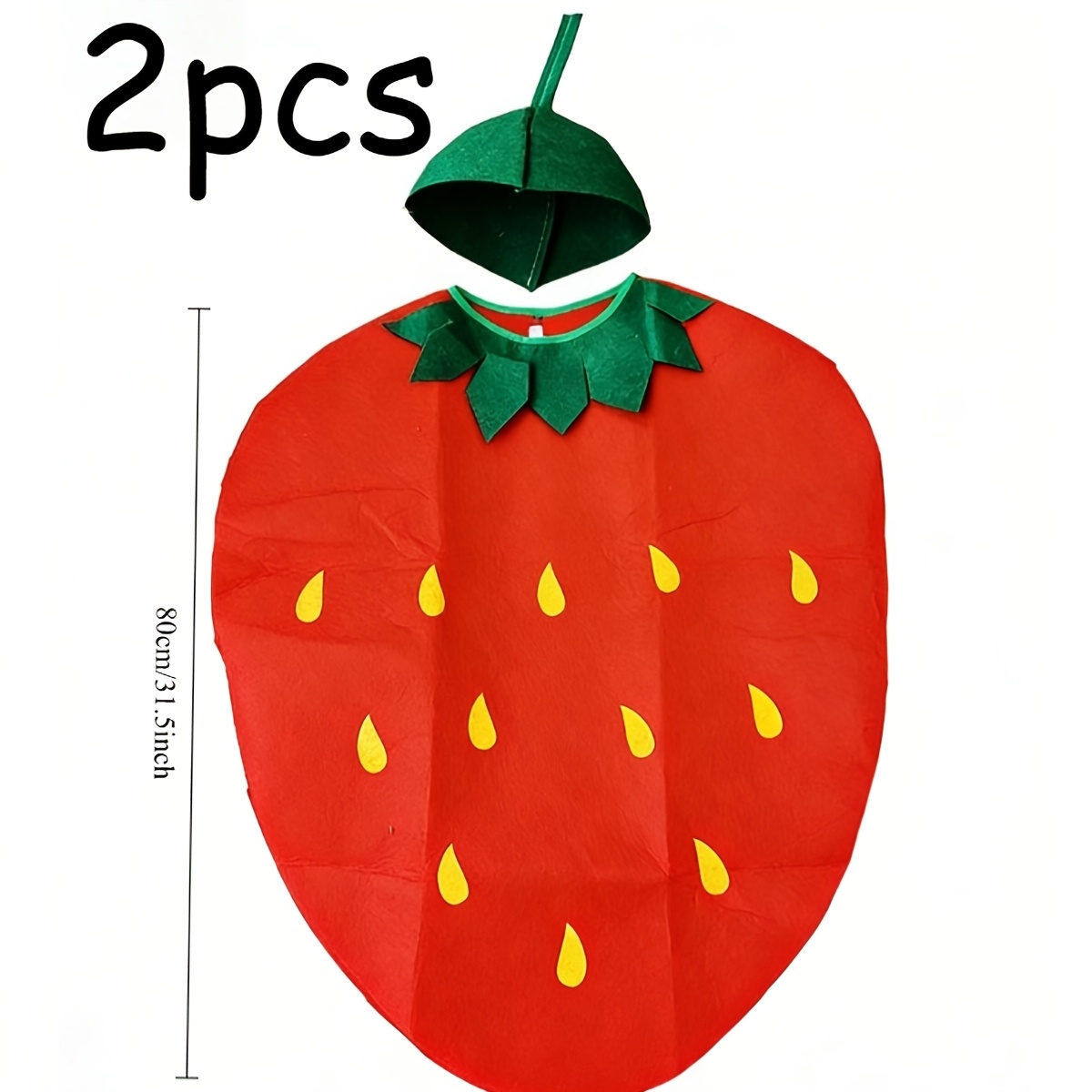 2pcs Strawberry Fruit Set, Set With Headwear, Christmas Accessories, Parties, Role-playing Activities, And Themed Parties I Halloween I Navidad