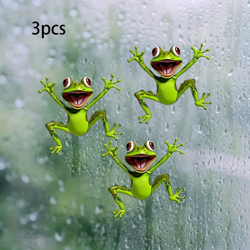 

Funny Frog Stickers: Removable Vinyl Decals For Car Windows - Animal Theme, Self-adhesive, Glossy Finish