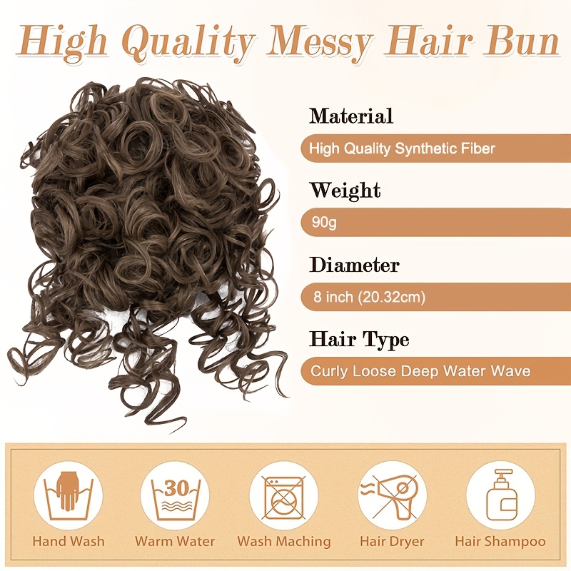 afro puff drawstring ponytail extensions short   scrunchie messy bun pony tail hair piece extra thick wavy pony tails synthetic soft pineapple updo hairpiece 8inch 20  blonde brown gray ombre for christmas   use details 2