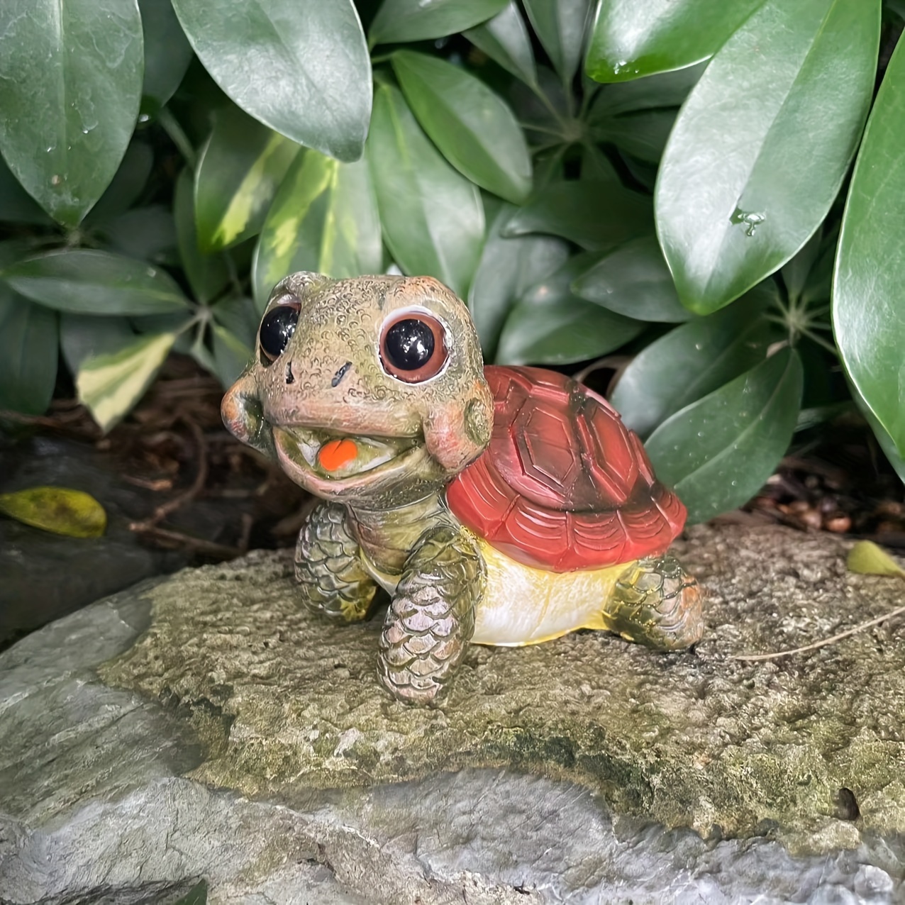 

Cute Cartoon Turtle With Big Eyes - Resin Craft For Garden, Patio, And Home Decor