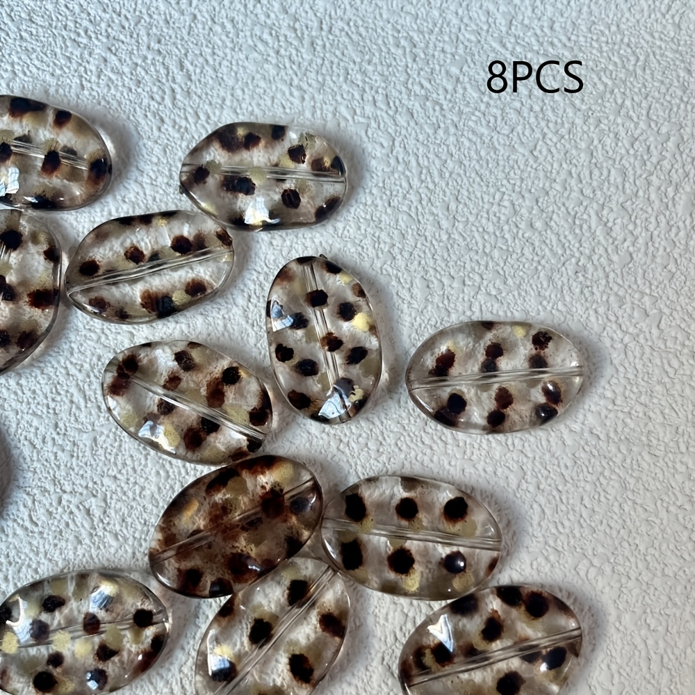 8 Irregular Wave Leopard Print Beads For Making, Crafts, And Phone Charm Design, Decorative Beads & Bead Assortments