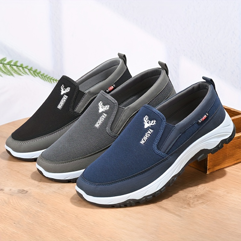 

Men's Casual Slip-on Loafers Upper With Pvc Sole Solid Color Round Toe Walking Shoes