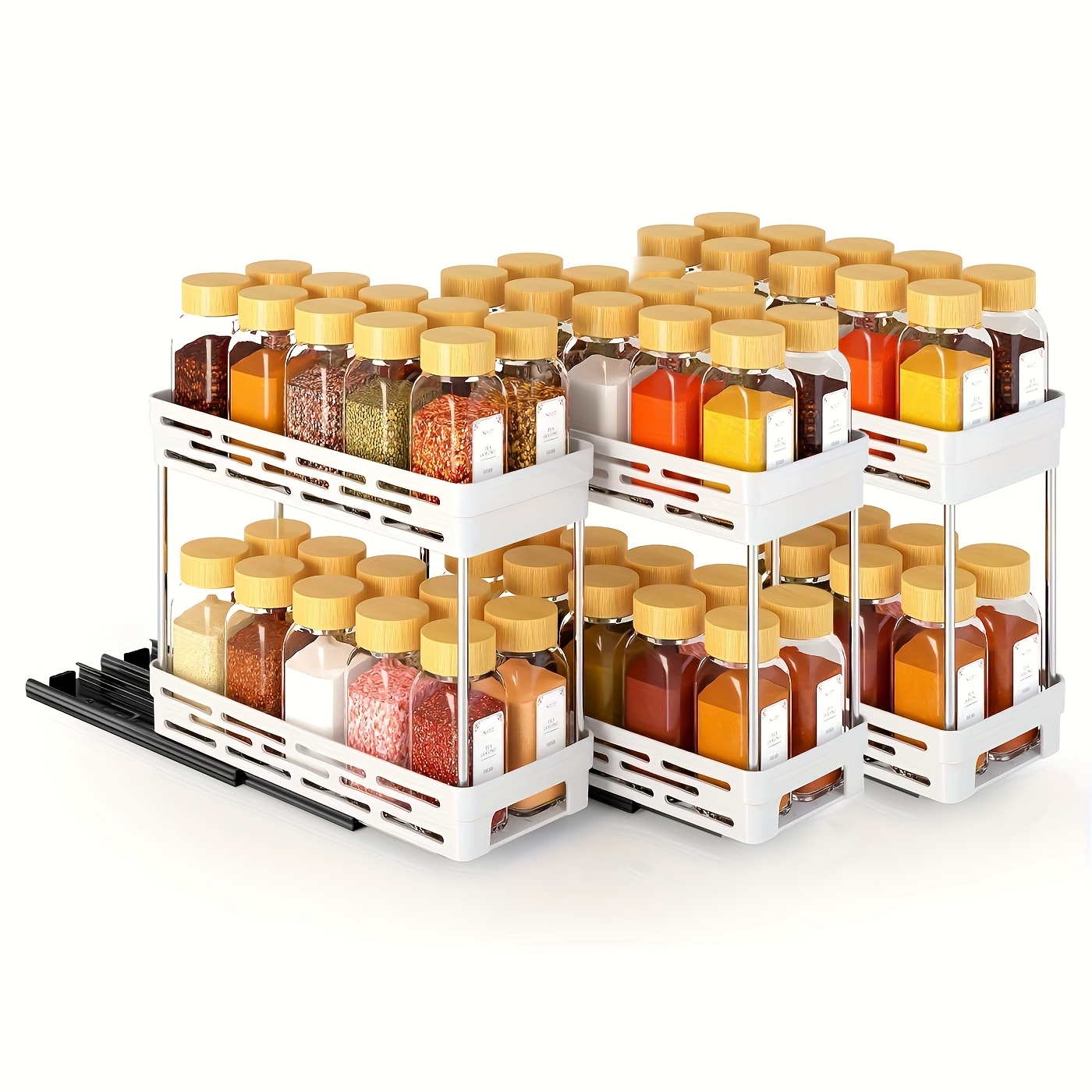 3pcs pull spice rack organizer cabinets durable Temu