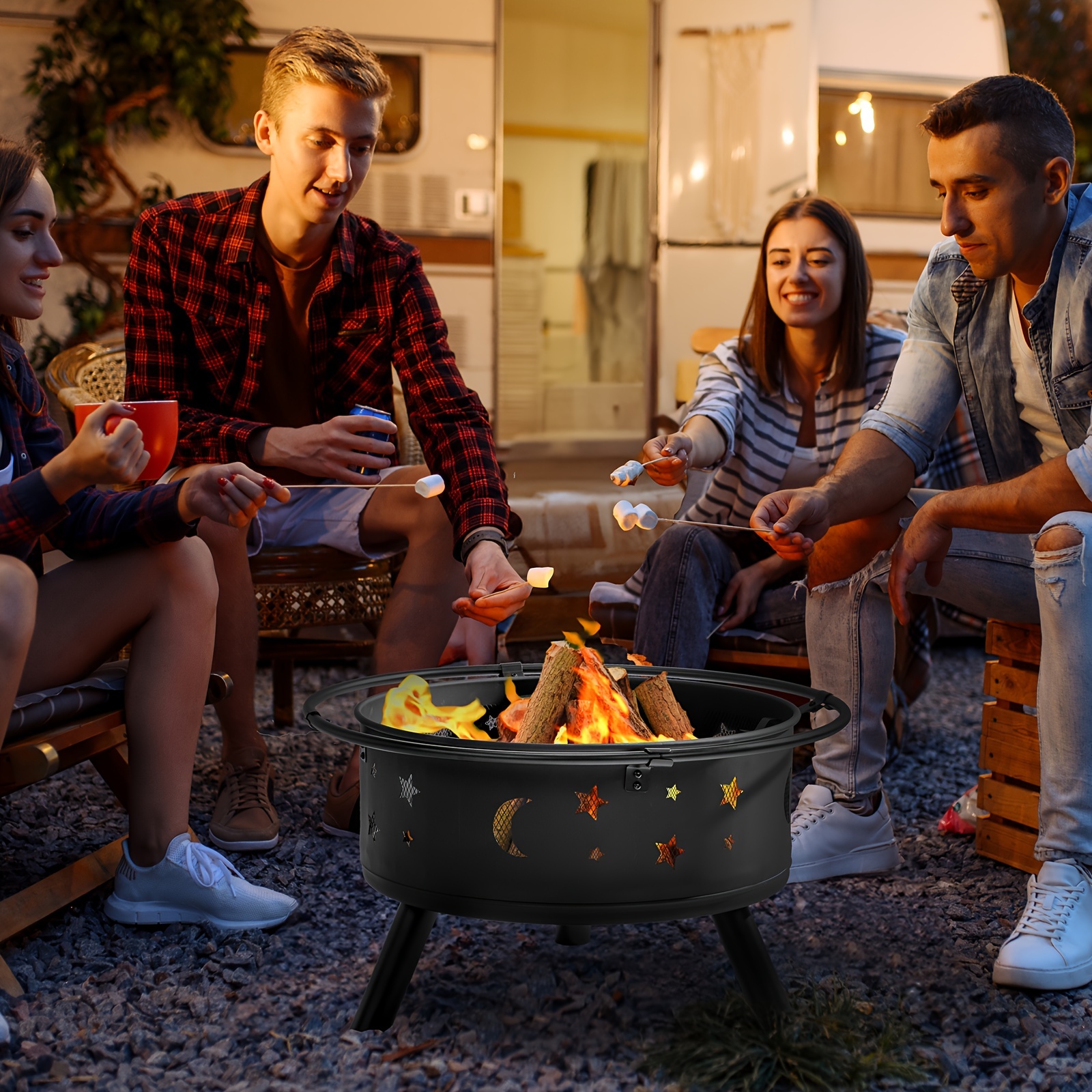 Amazon.com : Sunjoy Fire Pit 30 in. Outdoor Wood-Burning