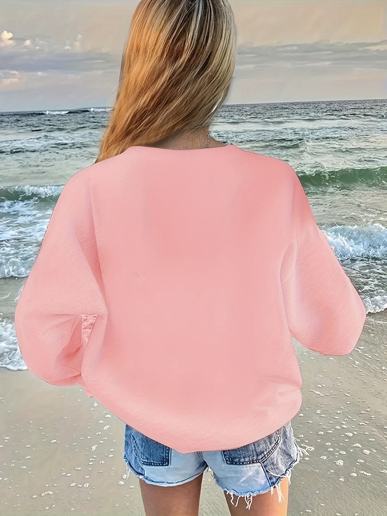 kreativ bokstav e mönstertryck tröja och elastisk - Temu Sweden, image size:800x1067