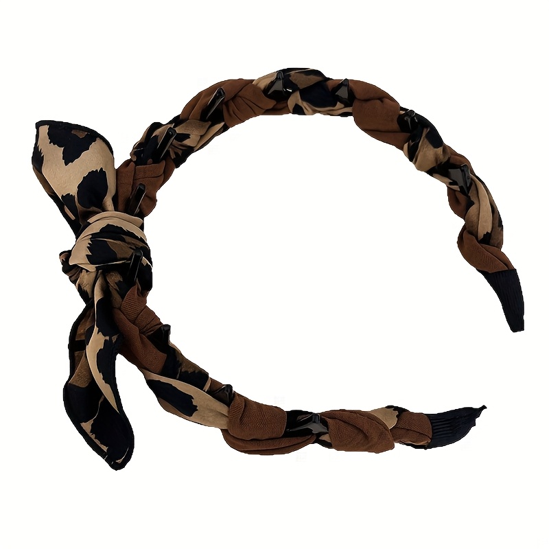E-shop Stirnband mit Leopardenmuster Schleife für Damen mit hoher Krone, neues Stirnband zum Gesichtwaschen, Haarspange, Haargummi, Kopfaccessoire,