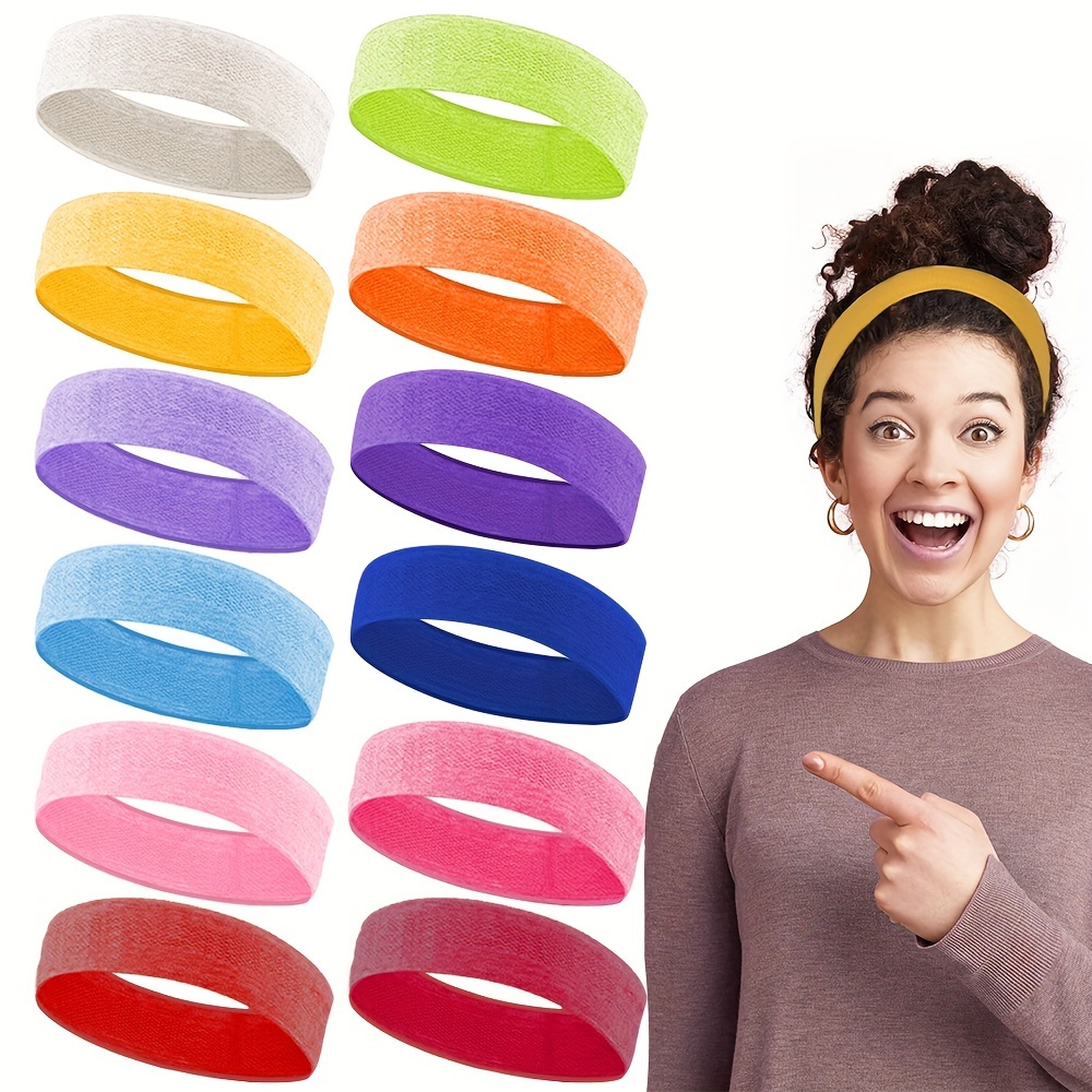 Soild Color Headbands Elastic Non Slip Hair Bands Yoga - Temu