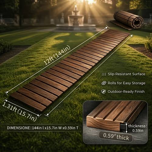 roll up wooden slip resistant and weather resistant outdoor suitable for lawns courtyards and flower bed edges