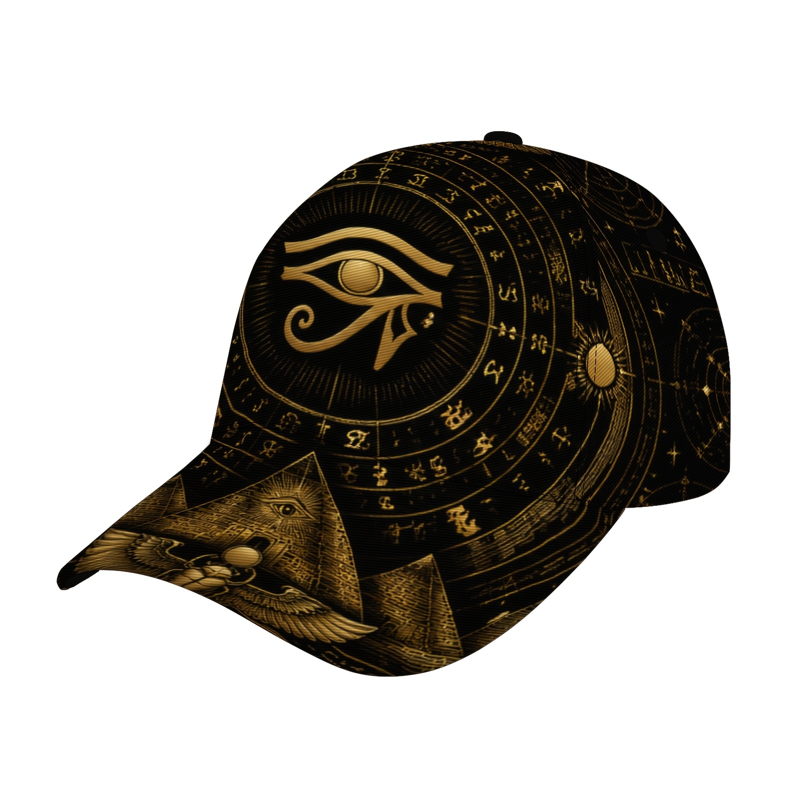 TEMU 2d Flat, 1pc Breathable Adjustable Baseball , Egyptian Ancient Symbols, Pattern, Valentine's Day, Halloween, Christmas Gift, Foldable Design