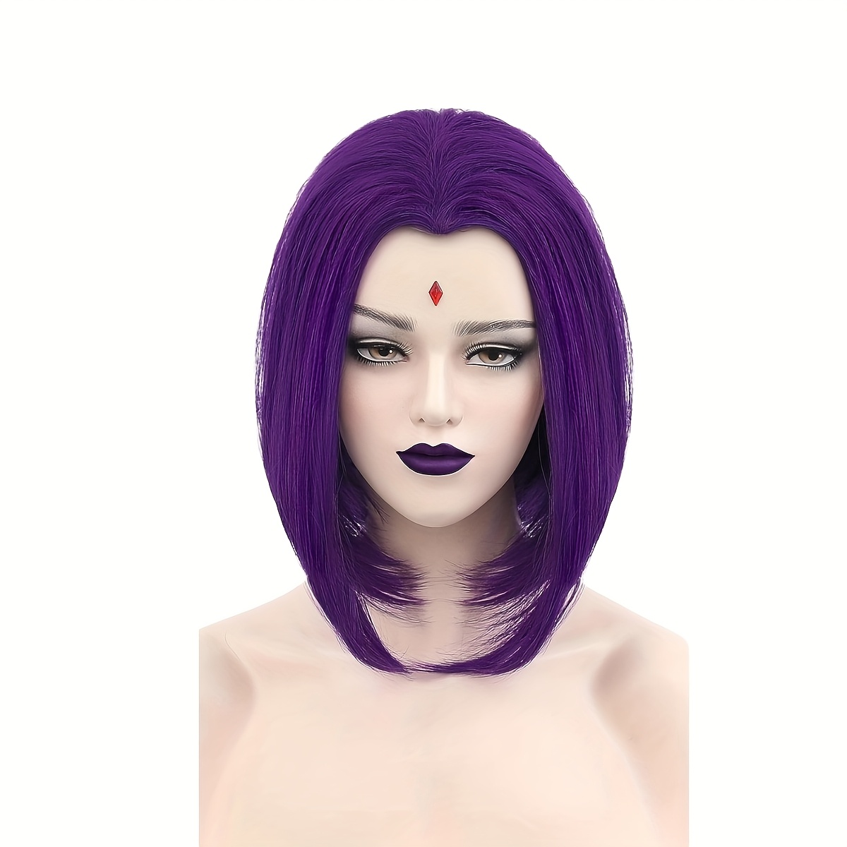 TEMU Perruque Courte Violette pour Femmes, Perruque Cosplay Anime, pour Anime, Halloween, Photographie - Facile à Entretenir et à Coiffer - Parfaite