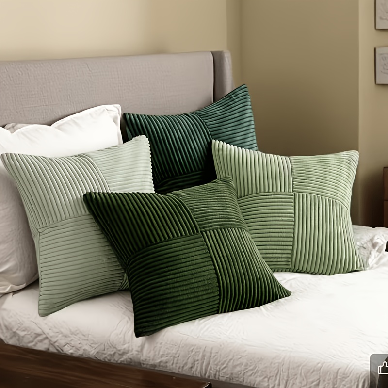 TEMU 4pcs Corduroy Cross- Pillowcase Set, Vintage Nordic Style Throw Pillowcase - Perfect For Living Room, Bedroom, And Interior Decoration - No