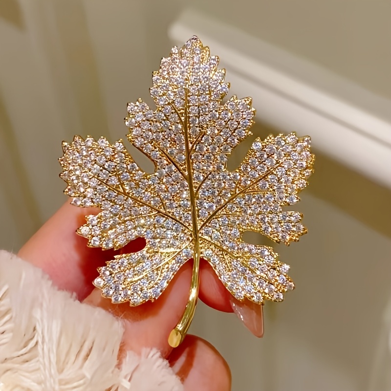 TEMU 1 Broche de hoja estilo francés vintage minimalista con prémium