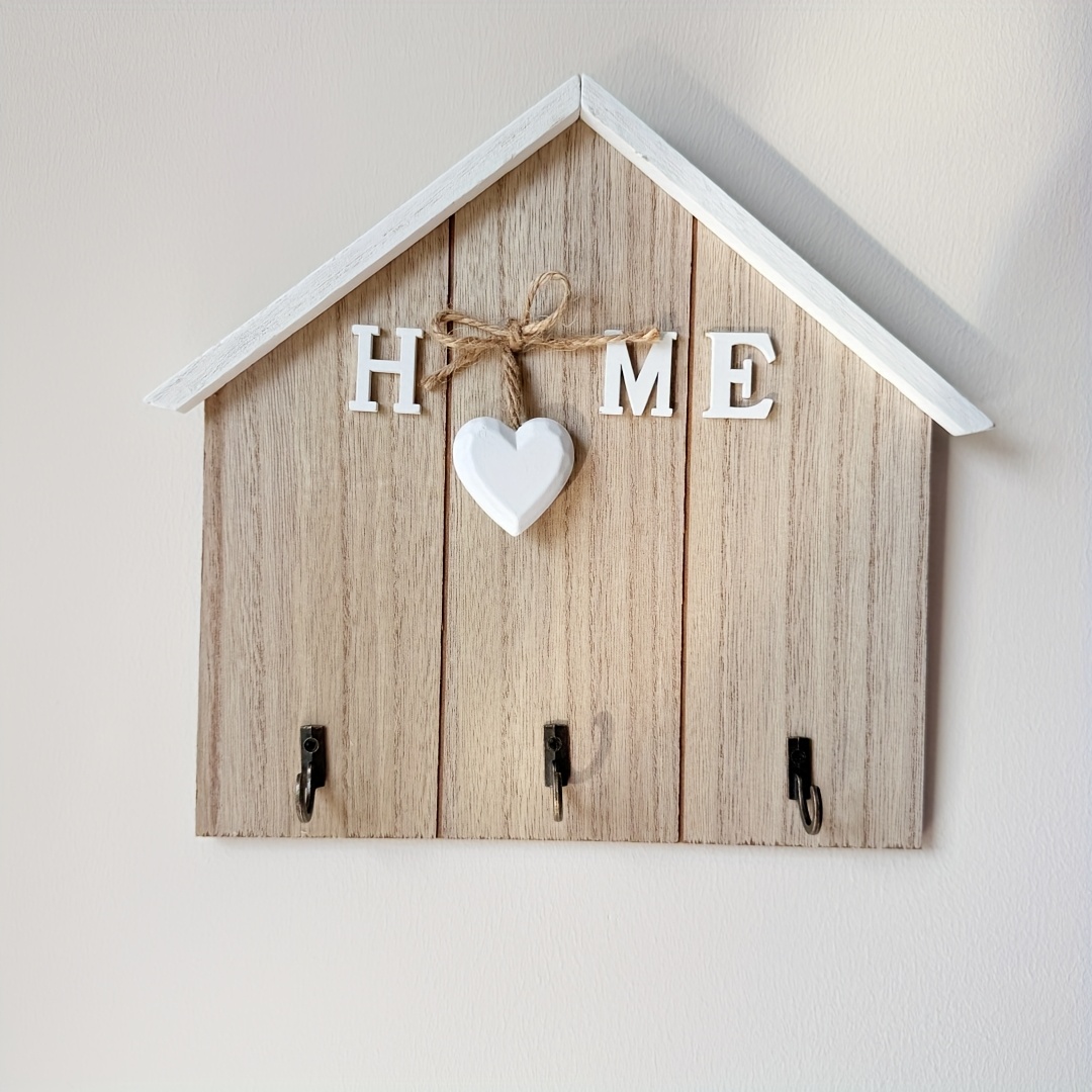 E-shop Holz Schlüsselbox zur Wandmontage, Kreativer Schlüsselhaken für den Eingangsbereich