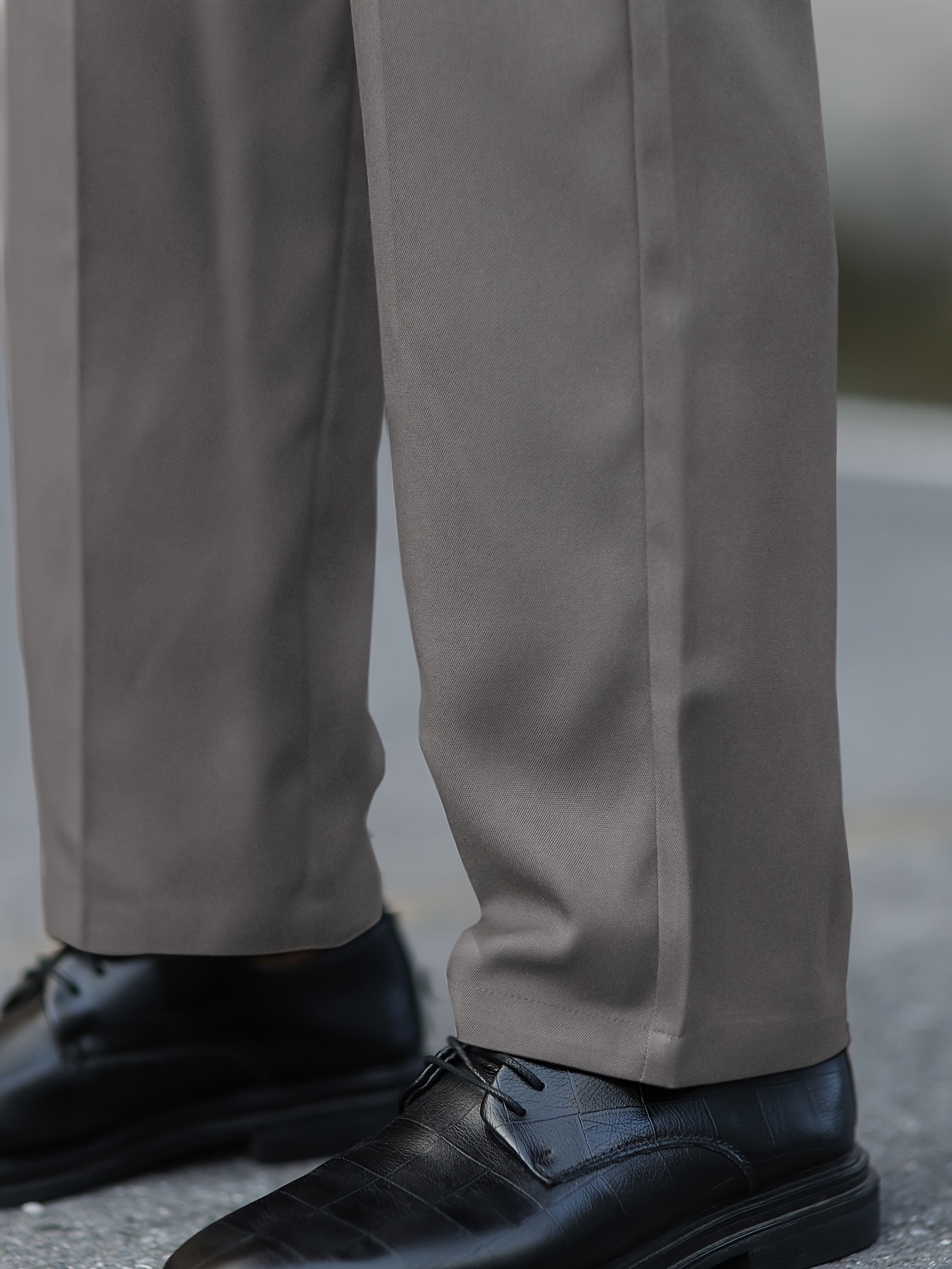Men's Classic Straight-Leg Suit Pants with Decorative Back Pockets, Polyester, Non-Transparent, Solid Color, All Seasons, Formal Attire|Sophisticated Style|Tailored Fit