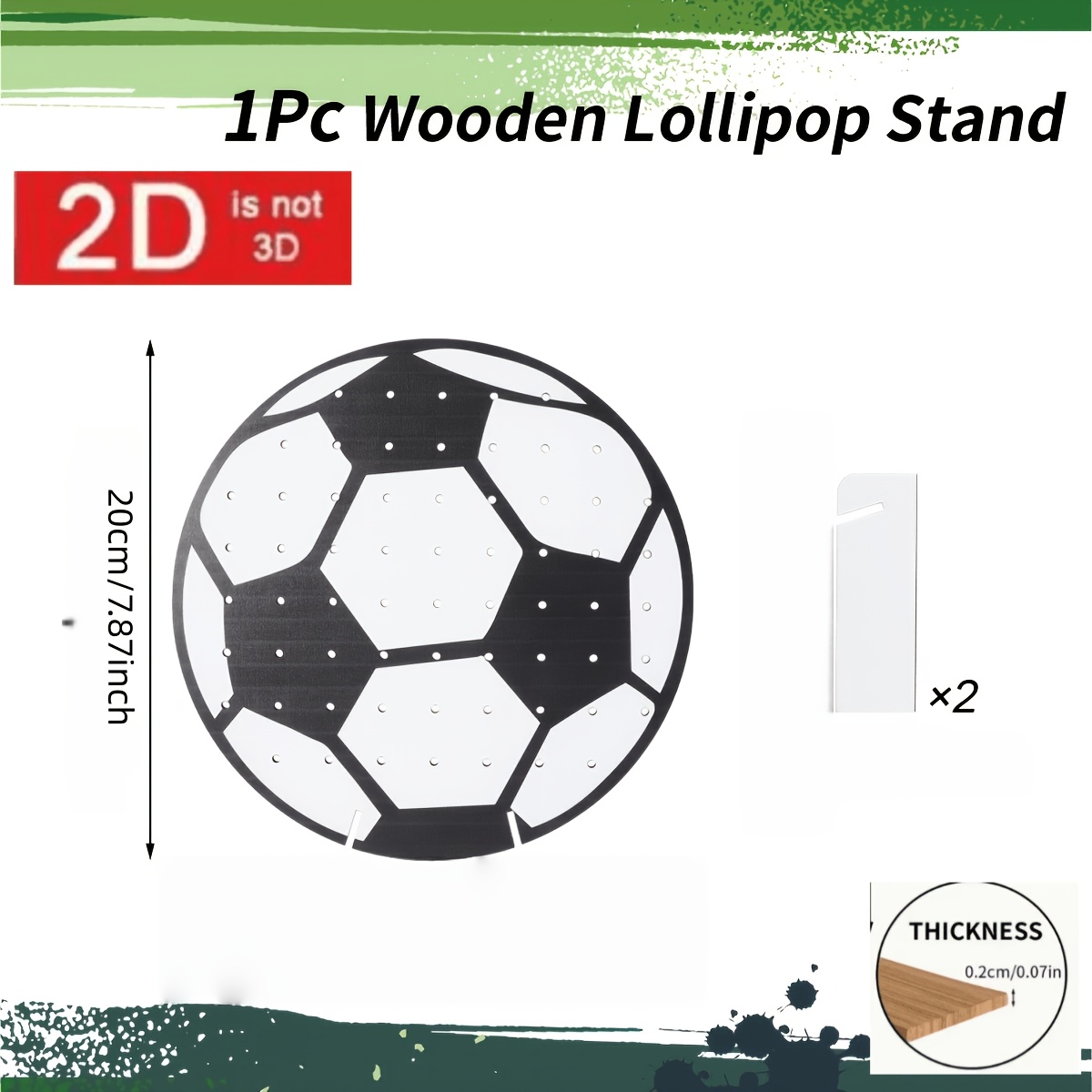 TEMU di calcio 2026 - 1 pz Supporto per - artificiale a tema calcio, con base da calcio, per casa, decorazione centrotavola per feste di compleanno,