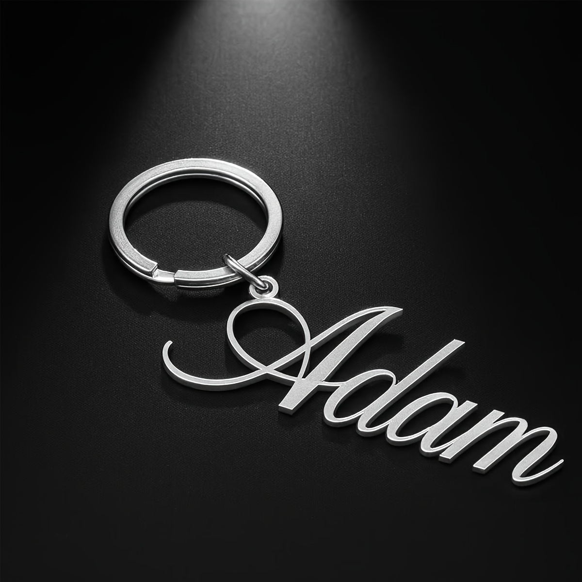 TEMU Custom Information In English; Translated . 1 Custom Name Keychain, Men's Personalized Stainless Steel Nameplate Pendant Keyring, Vintage-style