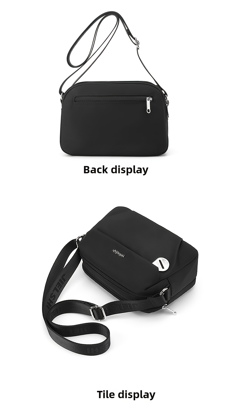 womens nylon crossbody bag with zipper closure minimalist oxford cloth small shoulder purse suitable for Product details 9