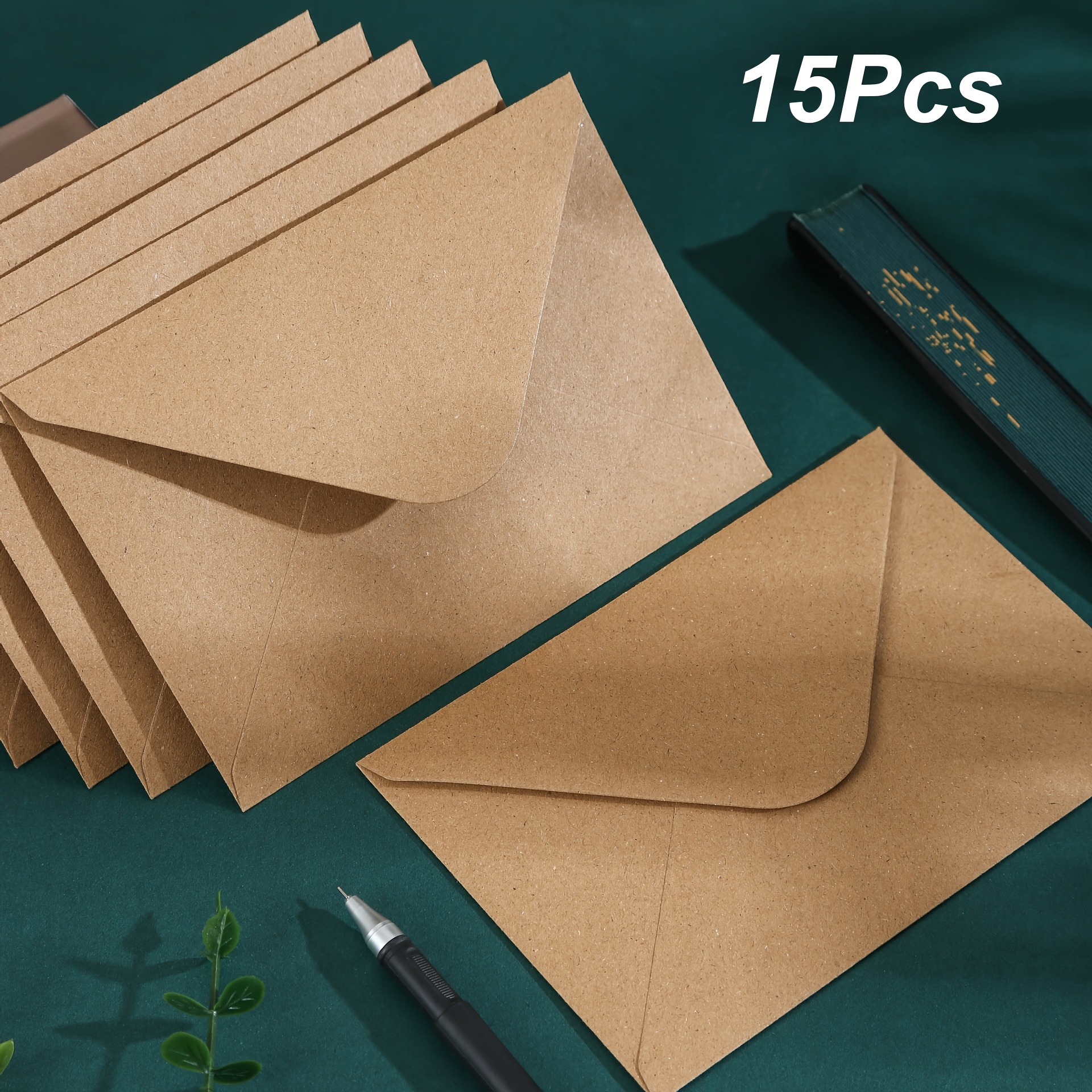 15pcs Paper Envelope, European Solid Color Paper Envelope