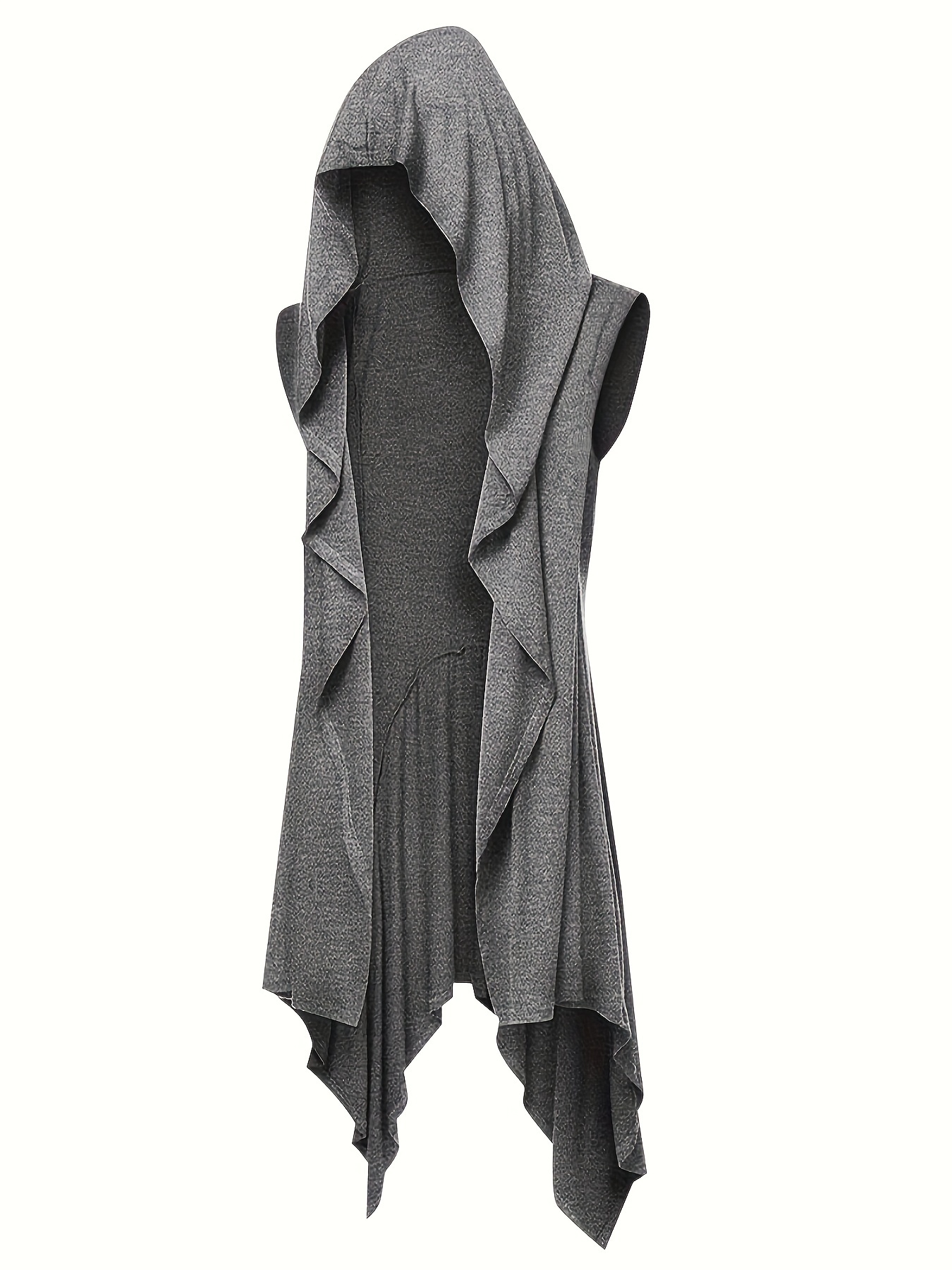 men's hooded cardigan sleeveless ruffle shawl collar open Temu
