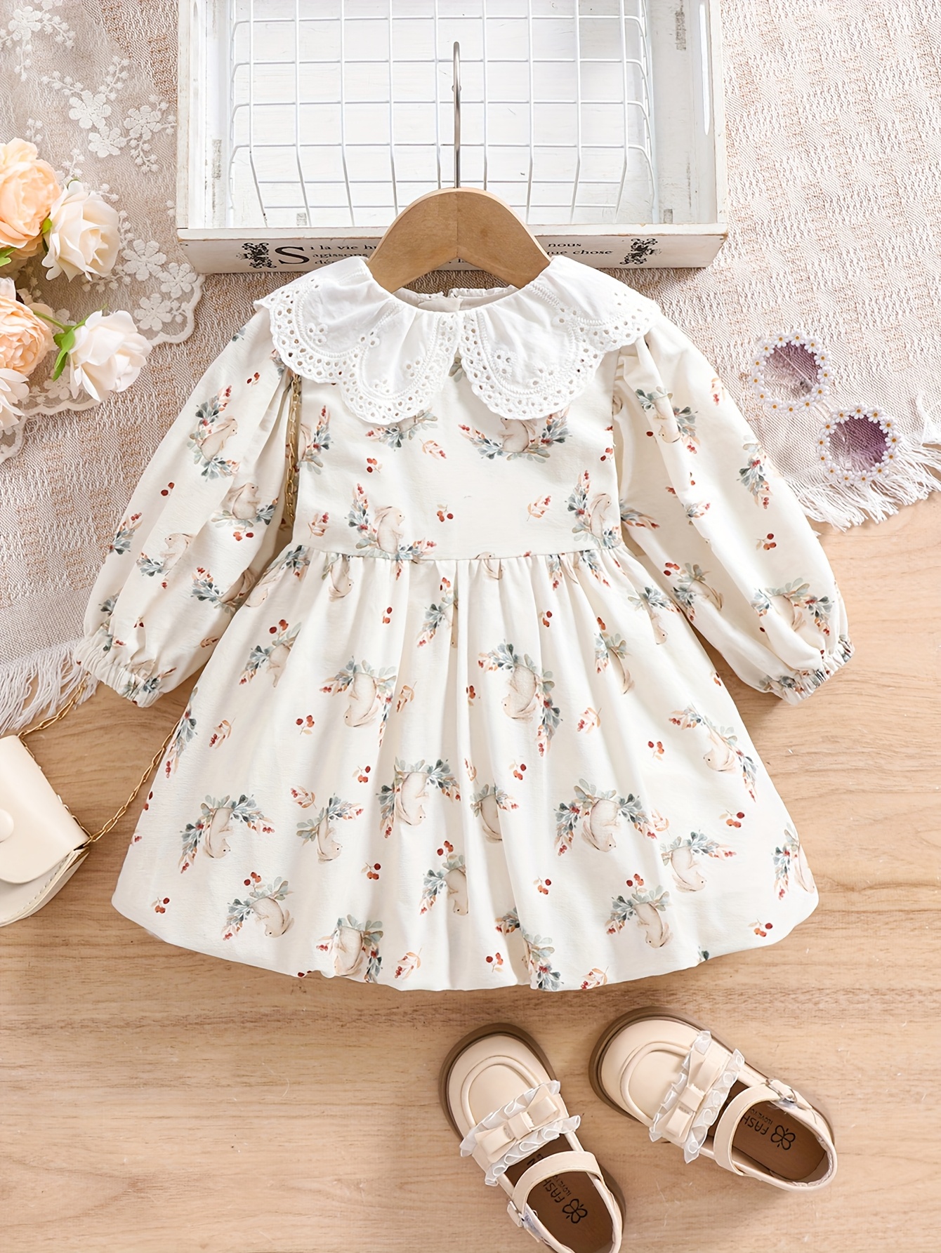 open lace back dress Baby Girls Puffy Easter Dress Toddler Birthday Costume Princess Dress main image 0