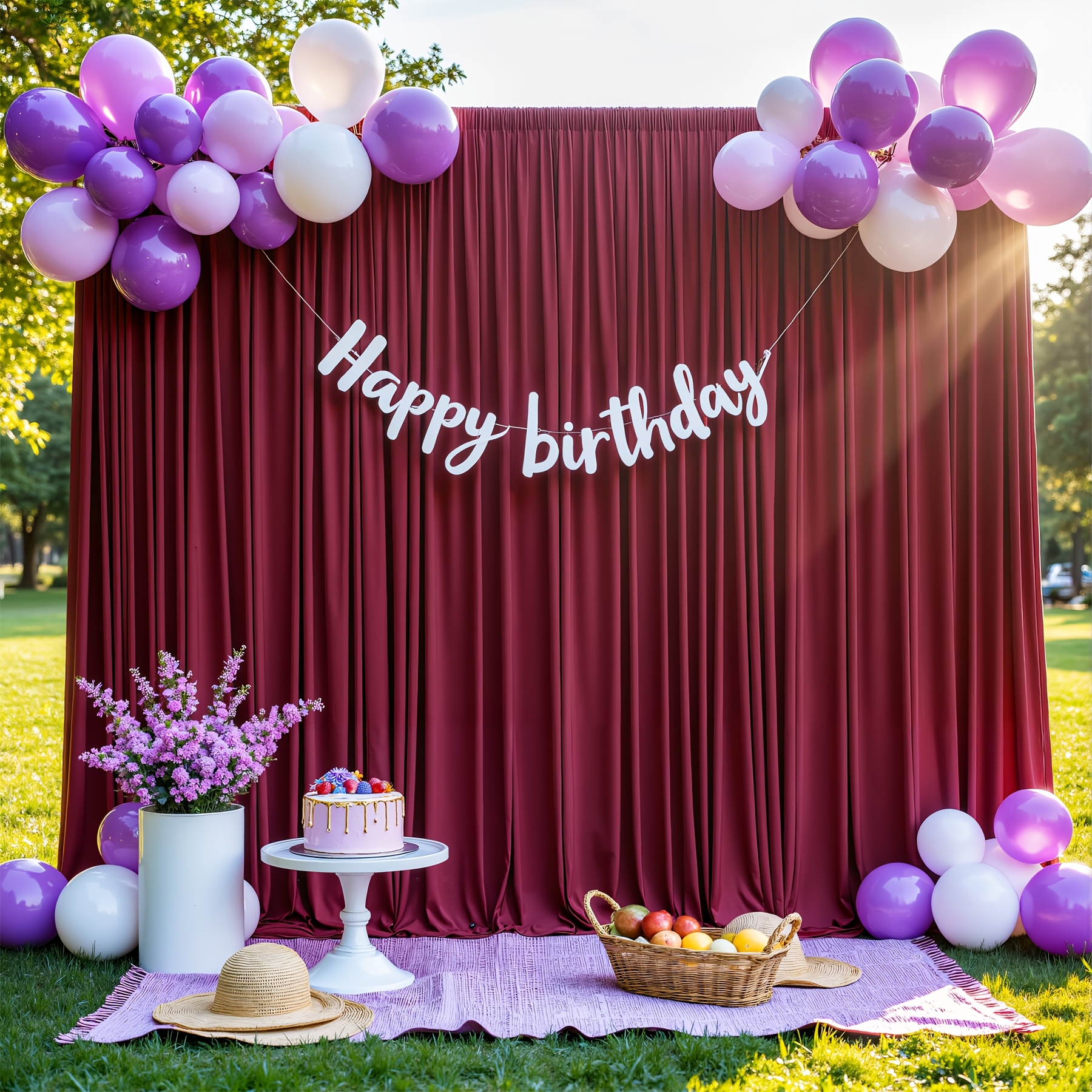 Image of 2pcs 10x5 Feet High Stretch Knitted Photography Backdrop Fabric, Elastic And Shaped, Does Not After Long Hanging, Suitable For Wedding Gift Events, Birthday Party Photography Decoration