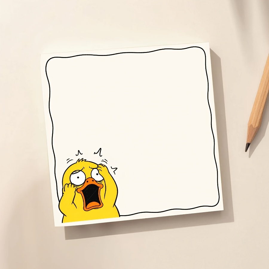 TEMU Funny Screaming Duck Memo Pad, Cute Cartoon Animal Design, Blank For To-do Lists, Study Notes, Journaling, Office, School And Home Supplies