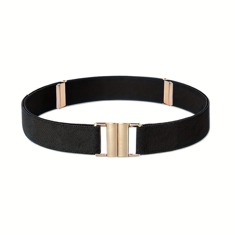Girl's Elastic Lazy Belt, Simple Square Adjustable Waist Elastic , Jeans Dress Belt, Fashionable Women's Belt, Alloy Belt Loose Trousers