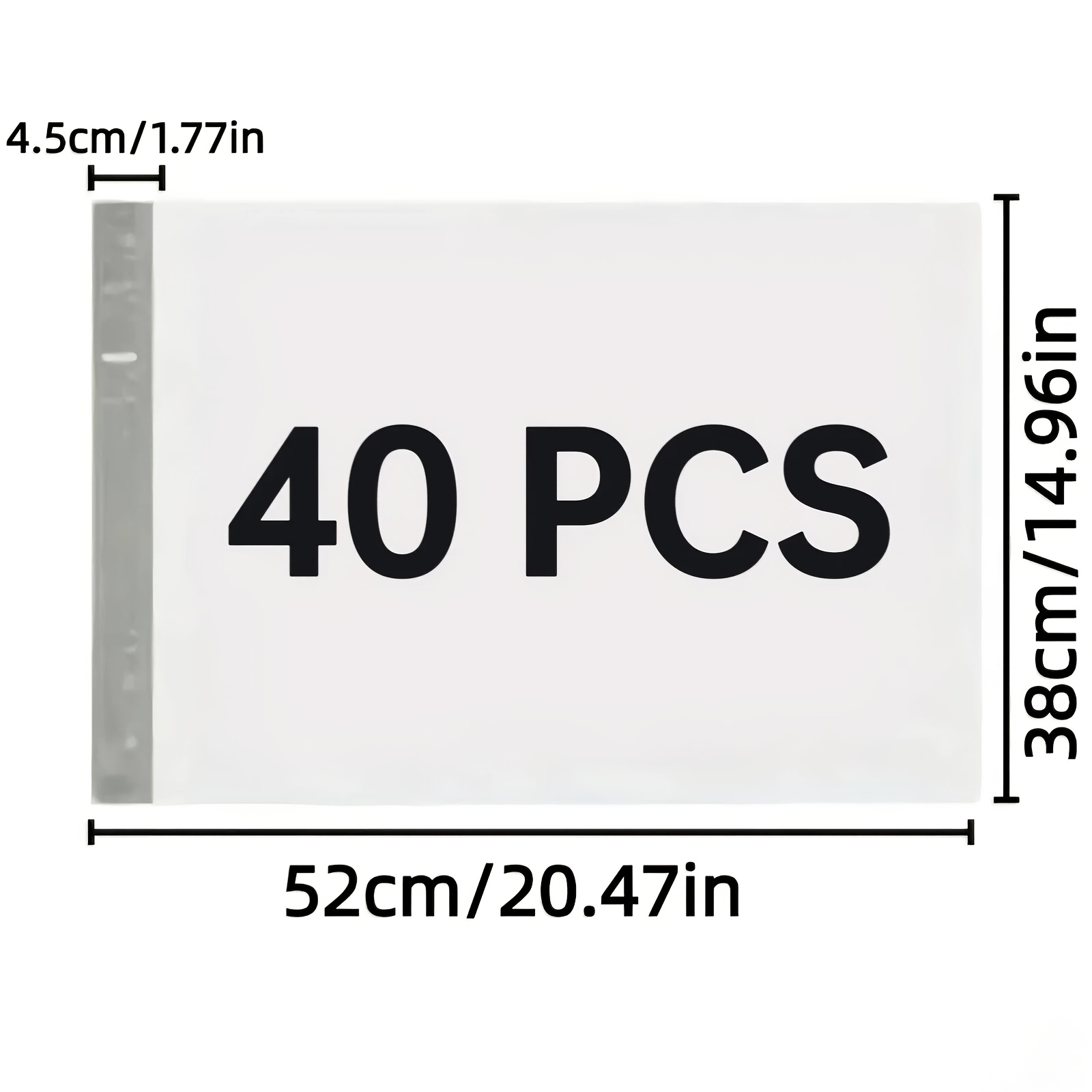 TEMU 40 Sacs de extra-larges blancs en nouveau matériau, disponibles en trois grandes tailles : 17,72*23,62 / 14,96*20,47 / 11,81*16,54 pouces. Le